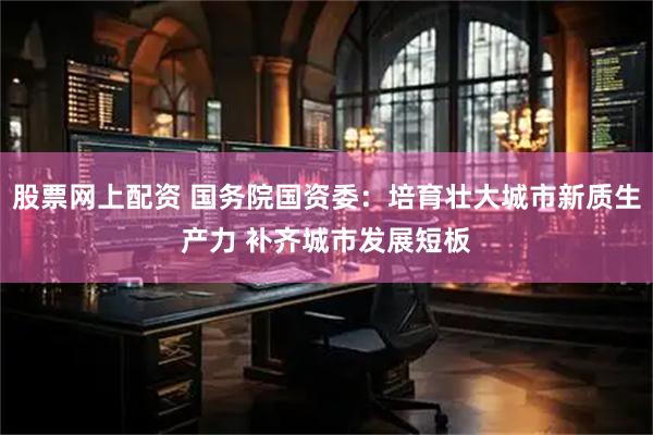 股票网上配资 国务院国资委：培育壮大城市新质生产力 补齐城市发展短板